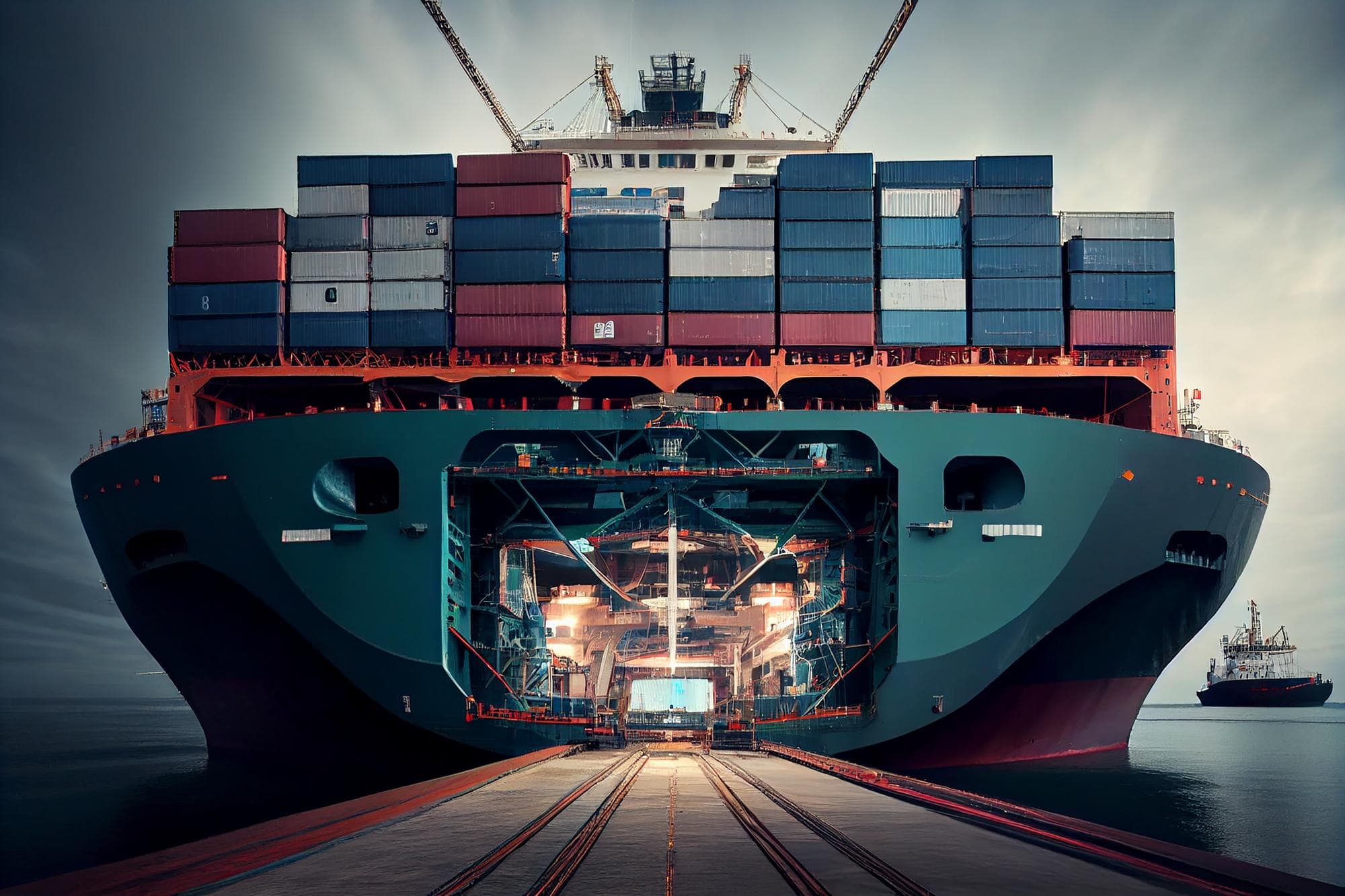 Shipping containers at port